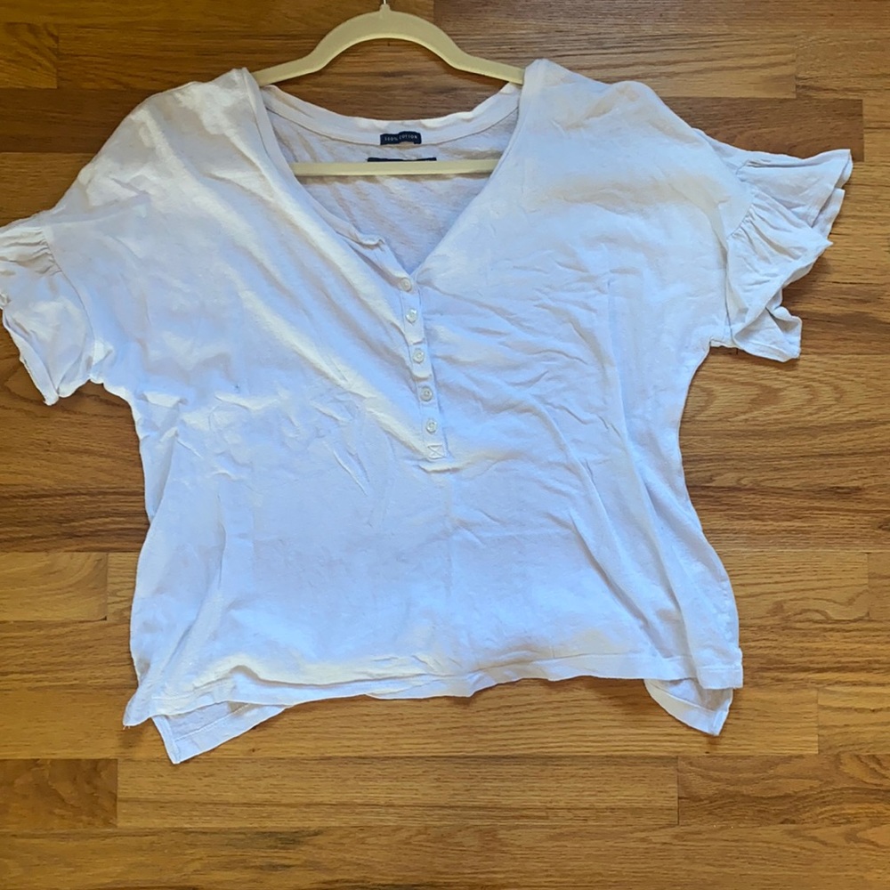 White Henley tee